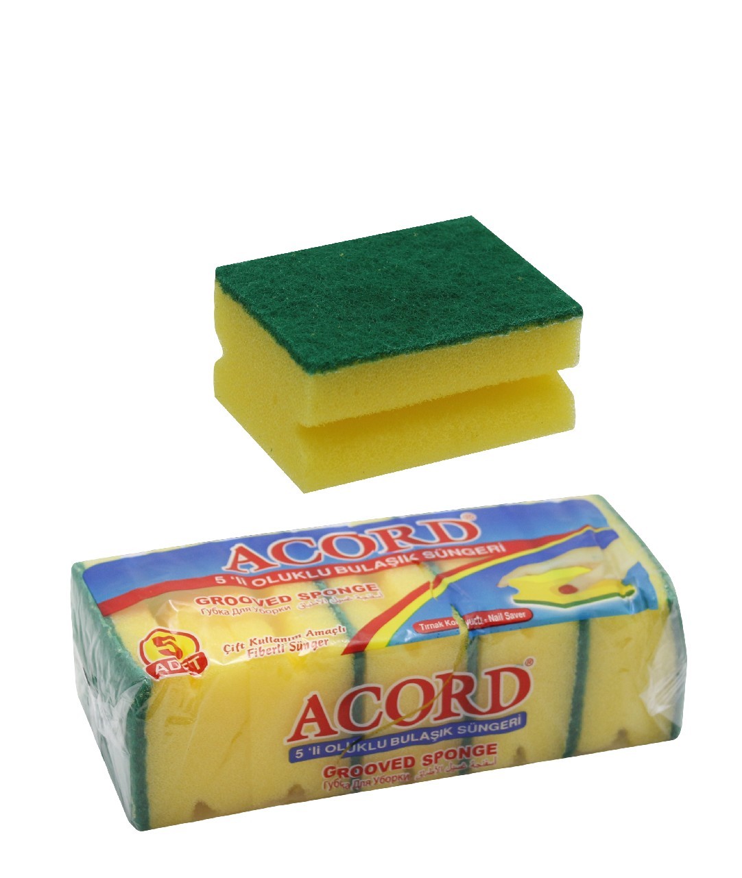 ACORD Oluklu Bulaşık Süngeri 5'li